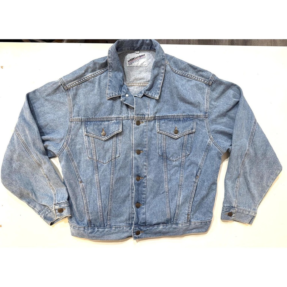 Vintage 80s 90s American Born Denim Trucker Jacket Men XL Made USA Classic Jean